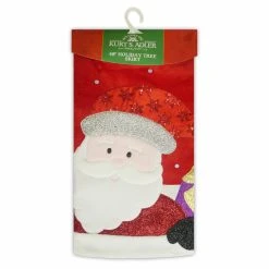 Top 10 💯 Christmas Tree Skirts & Collars Kurt Adler 48 In. Red And White Applique Santa Tree Skirt 😍 -Jolly Ornaments Shop detail2KSA3162