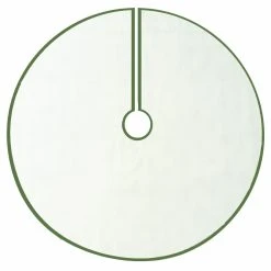 Discount 🥰 Christmas Tree Skirts & Collars Kurt Adler 54 In. Ivory With Holly Leaves And Poinsettia Tree 🌟 Skirt ✔️ -Jolly Ornaments Shop detail2KSA3168