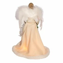 Cheap 🛒 Christmas Tree Toppers Kurt S. Adler UL 10 Light Ivory And Gray Angel Tree Topper 🤩 -Jolly Ornaments Shop detail2KSA3259