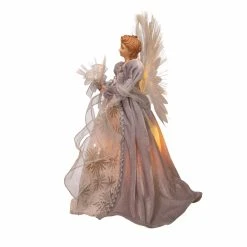 Promo 🧨 Kurt S. Adler, Inc. Christmas Tree Toppers Kurt Adler 16-Inch Fiber Optic White, Silver, And Gray Angel Tree Topper 🛒 -Jolly Ornaments Shop detail2KSA3303