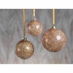 New 😀 All Other Brands Yellow Ornaments Beaded Holiday Ball Ornament - Set Of 6 🎁 -Jolly Ornaments Shop detail2ZODA651