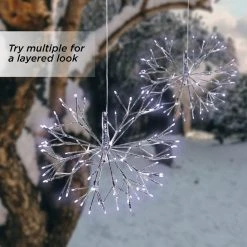 Best Sale 😍 Green Ornaments Alpine Christmas LED Hanging Snowflake Ornament 💯 -Jolly Ornaments Shop detail3ALP1516 1