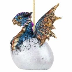 Brand new ✔️ Metallic Ornaments Design Toscano Hard Boiled Dragon Hatchling Holiday Ornament ⭐ -Jolly Ornaments Shop detail3TOSC4294