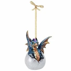 Brand new ✔️ Metallic Ornaments Design Toscano Hard Boiled Dragon Hatchling Holiday Ornament ⭐ -Jolly Ornaments Shop detail4TOSC4294