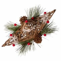 Hot Sale 🤩 Christmas Tree Toppers Kurt Adler 11 In. Natural Star With Pinecones Tree Topper 😍 -Jolly Ornaments Shop detail5KSA3172
