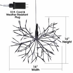 Best Sale 😍 Green Ornaments Alpine Christmas LED Hanging Snowflake Ornament 💯 -Jolly Ornaments Shop detailALP1516 1