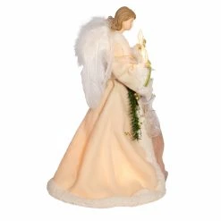 Cheap 🛒 Christmas Tree Toppers Kurt S. Adler UL 10 Light Ivory And Gray Angel Tree Topper 🤩 -Jolly Ornaments Shop detailKSA3259