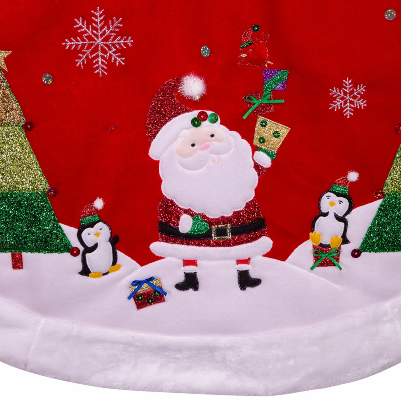 Discount ๐ Kurt S. Adler, Inc. Christmas Tree Skirts & Collars Kurt Adler 48-Inch Red, Green, And White Santa Applique Treeskirt ๐ 3 Discount ๐ Kurt S. Adler, Inc. Christmas Tree Skirts & Collars Kurt Adler 48-Inch Red, Green, And White Santa Applique Treeskirt ๐ - Image 2