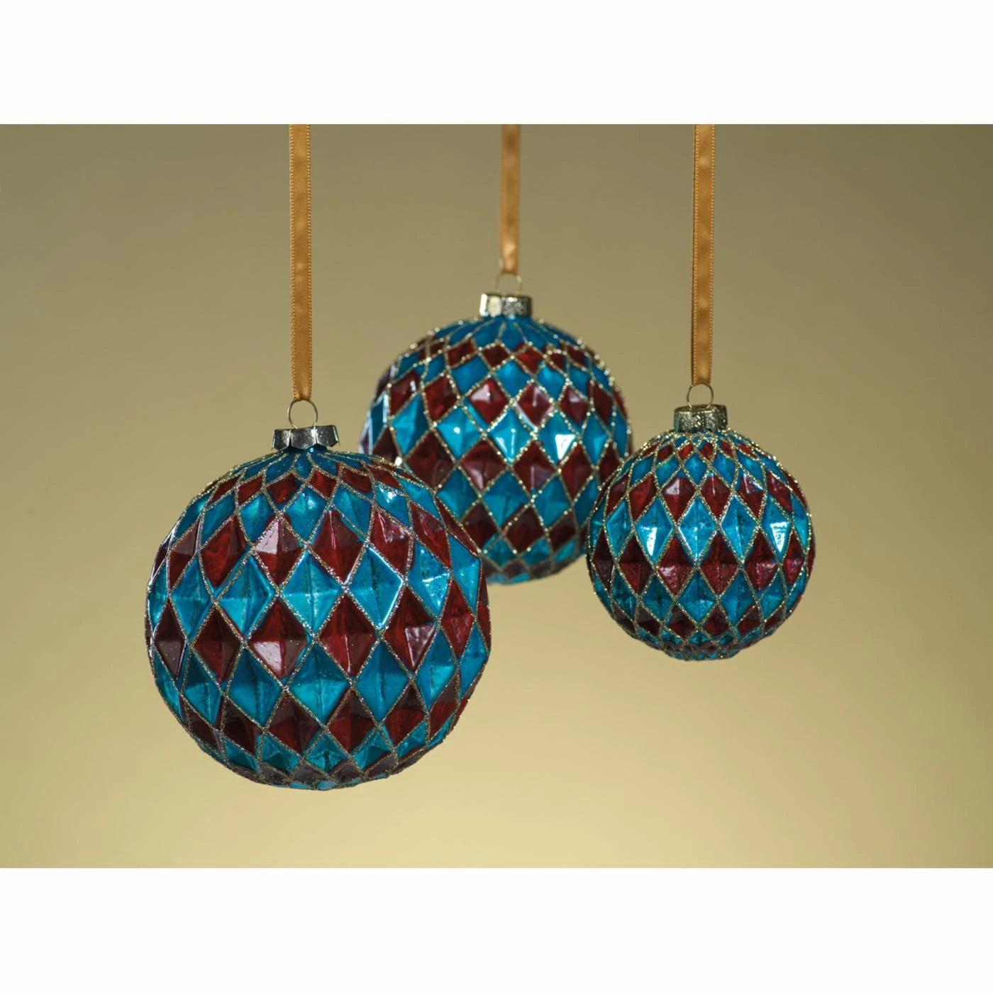 New โค๏ธ All Other Brands Green Ornaments Harlequin Christmas Ball Ornament - Set Of 4 ๐ 5 New โค๏ธ All Other Brands Green Ornaments Harlequin Christmas Ball Ornament - Set Of 4 ๐ - Image 3