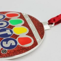 Budget 🌟 Multicolored Ornaments Northlight 3.5 In. Silver Plated Dots Candy Logo Christmas Ornament ⭐ -Jolly Ornaments Shop inuseGORD3552