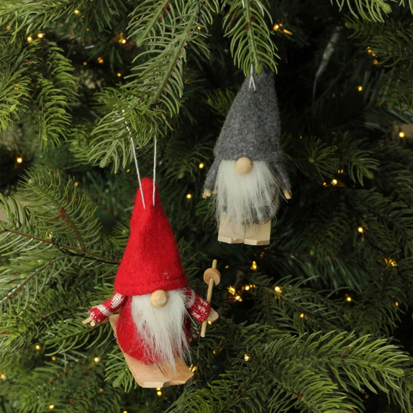 New ๐ Colorful Ornaments Northlight 4 In. 2 Piece Skiing Santa Gnomes Ornament Set ๐ 4 New ๐ Colorful Ornaments Northlight 4 In. 2 Piece Skiing Santa Gnomes Ornament Set ๐ - Image 2