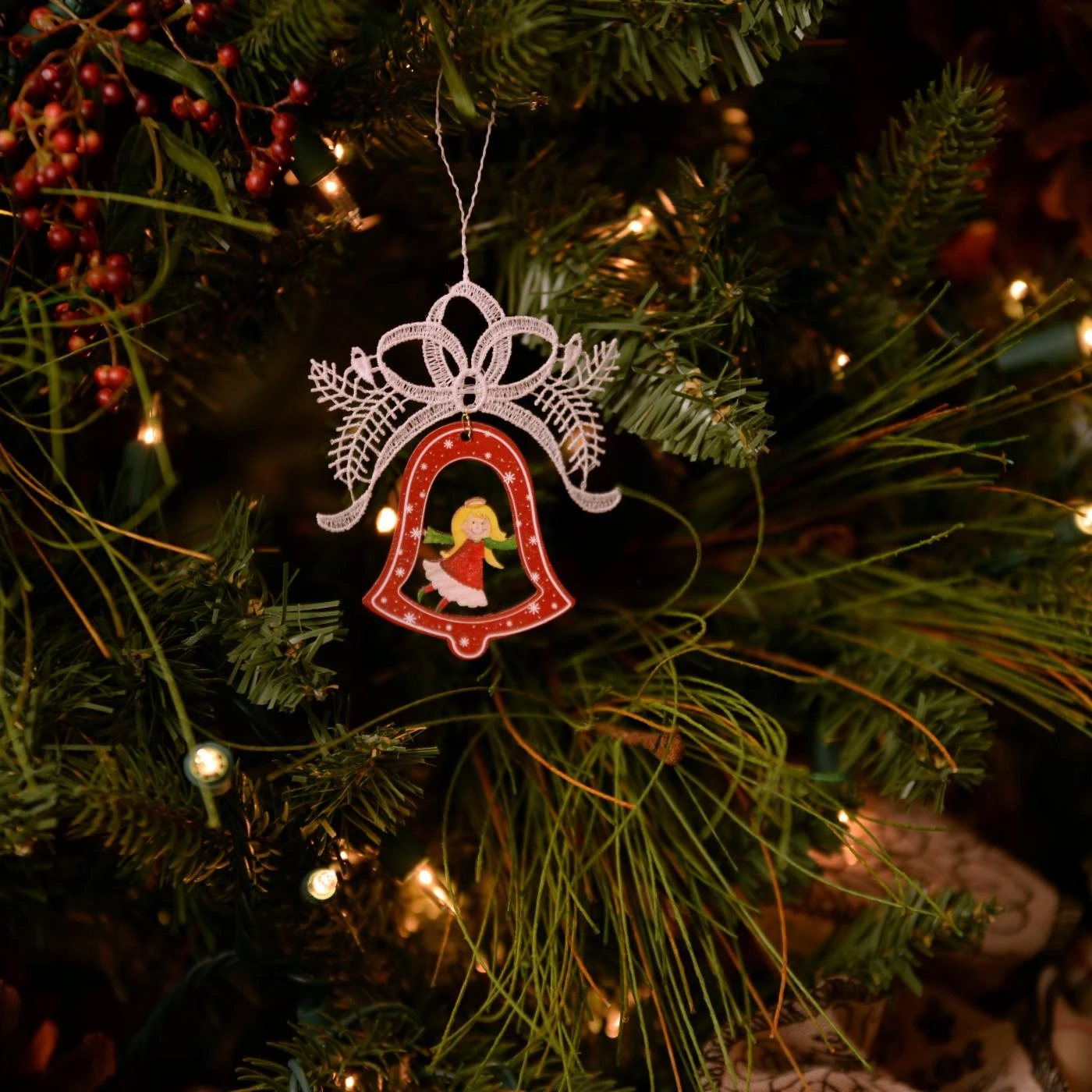 Flash Sale 💯 Multicolored Ornaments Heritage Lace Bell And Angel Ornament - Set Of 2 🌟 4 Flash Sale 💯 Multicolored Ornaments Heritage Lace Bell And Angel Ornament - Set Of 2 🌟 - Image 2