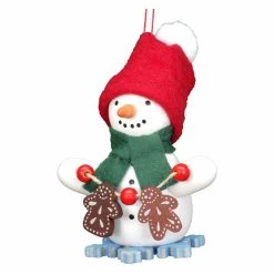 Promo ⌛ Alexander Taron Green Ornaments Christian Ulbricht Snowman With Gingerbread Cookies Ornament ⌛