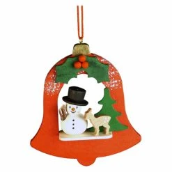 Best deal 🎁 Alexander Taron Orange Ornaments Christian Ulbricht Snowman In Red Bell Ornament 🎉