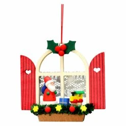 Outlet 😉 Alexander Taron Green Ornaments Christian Ulbricht Window With Santa Ornament 😀