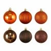 Wholesale 😀 Brown Ornaments Northlight Brown And Orange 3 Finish Shatterproof Christmas Ball Ornament - Set Of 100 👏 -Jolly Ornaments Shop masterGORD1096