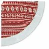 Flash Sale 🔔 Christmas Tree Skirts & Collars Northlight 48 In. Red And White Knitted Snowflake Christmas Tree Skirt With Faux Fur Trim 😉 -Jolly Ornaments Shop masterGORD1127