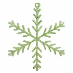 Hot Sale 🎁 Green Ornaments Allstate 10.5 In. Pastel Dreams Green Glitter Snowflake Ornament ❤️