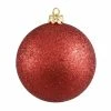 Best deal 😉 Red Ornaments Northlight Shatterproof Holographic Glitter ❤️ Christmas Ball Ornament ⌛ -Jolly Ornaments Shop masterGORD1285