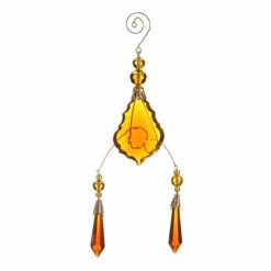 Flash Sale ⌛ Yellow Ornaments Allstate Faceted Beaded Pendant Scrolling ❄ Christmas Ornament 🥰