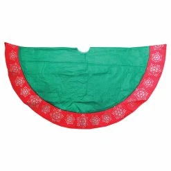 Promo ❤️ Christmas Tree 😀 Skirts & Collars Northlight 48 In. Gemstone Glitter Snowflake Christmas Tree Skirt ❤️