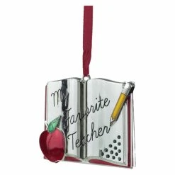 Brand new 😍 Yellow Ornaments Northlight Regal Silver Plated My Favorite Teacher Holiday Ornament With European Crystal 🎁