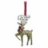 Flash Sale 🤩 Yellow Ornaments Northlight Regal Shiny Silver Plated Gold Glitter Joy Reindeer Ornament With European Crystals ✔️