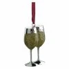 Promo 🎁 Yellow Ornaments Northlight Regal Shiny Silver Plated Gold Glitter Wine Glasses Ornament With European Crystals 💯