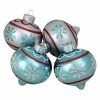 Brand new 🛒 Metallic Ornaments Northlight Blue And Silver Onion Shaped Snowflake Glass ❄ Christmas Ornament - Set Of 4 ❤️ -Jolly Ornaments Shop masterGORD3084