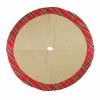 Cheap 🎁 Christmas Tree Skirts & Collars Northlight 20 In. Burlap With Plaid Border Mini Christmas Tree Skirt 🎉 -Jolly Ornaments Shop masterGORD318