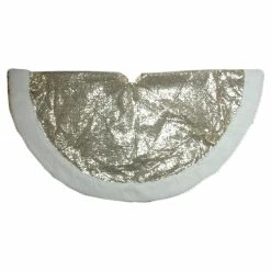 Discount 🌟 Christmas Tree Skirts & Collars Northlight 47.2 In. Glamour Gold And White Christmas Tree Skirt 💯