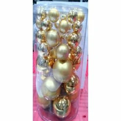 Best Sale 🎁 Yellow Ornaments Northlight Gold Collection Glass Ball 🎉 Christmas Ornaments - Set Of 40 ✨