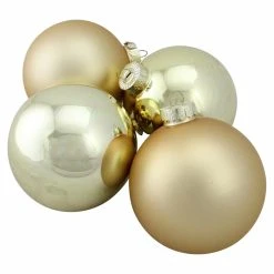 Cheap ❤️ Yellow Ornaments Northlight Shiny And Matte Glass Ball 🤩 Christmas Ornaments - Set Of 4 ⌛