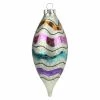 Best Pirce 🤩 A & B Floral Metallic Ornaments A & B Floral 7 In. Merry & Bright Mercury Glass Striped ❄ Christmas Finial Ornament 🥰 -Jolly Ornaments Shop masterGORD3542