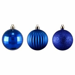 Brand new ๐ Blue Ornaments Northlight 100 Piece Shatterproof 3 Finish Christmas Ball Ornament Set ๐