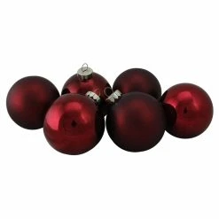 Promo 😀 Red Ornaments Northlight 6 Piece 3.25 In. Shiny And Matte Ball Ornament Set 😀