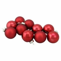 Discount ⭐ Red Ornaments Northlight Glass Ball ❄ Christmas Ornament - Set Of 10 🛒