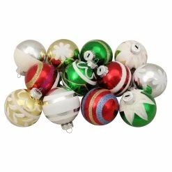 Top 10 🥰 Multicolored Ornaments Northlight 2.25 In. Shiny Vintage Striped Glass Ball Ornament - Set Of 12 💯