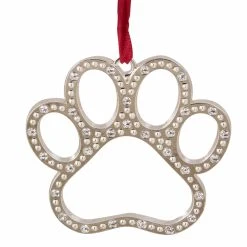 Top 10 ✔️ Metallic Ornaments Northlight Silver Plated Paw Print With European Crystals 🎁 Christmas Ornament ⭐