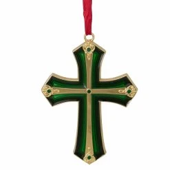 Cheapest ✔️ Yellow Ornaments Northlight Layering Effect Cross Christmas Ornament With European Crystal Accents ⭐
