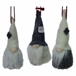 Buy 👍 Brown Ornaments Northlight 3.75 In. 3 Piece Plush Gnome Ornament Set 🧨