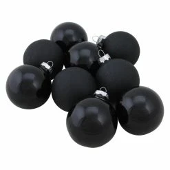 Cheap 🎉 Black Ornaments Northlight 2.5 In. Shiny And Matte Glass Ball Ornaments - Set Of 9 ⭐