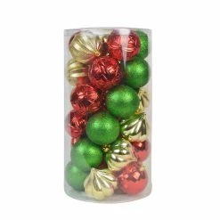 Brand new 💯 Yellow Ornaments Jeco Multicolor Christmas Ornament Set - Set Of 30 ⌛