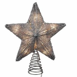 Best Sale ⭐ Kurt S Adler 🎁 Christmas Tree Toppers Kurt Adler 10 In. Silver Star Tree Topper 🔔