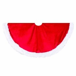 Cheapest 👏 Kurt S Adler Christmas Tree Skirts & Collars Kurt Adler Red Velvet With White Trim Tree Skirt ✨