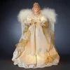 Wholesale ❤️ Kurt S Adler 🛒 Christmas Tree Toppers Ivory Lace With Gold Trim Angel Tree Topper 💯