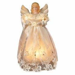 Buy 🛒 Kurt S Adler ❄ Christmas Tree Toppers Kurt Adler 10 In. Gold / Ivory Angel Tree Topper 👏