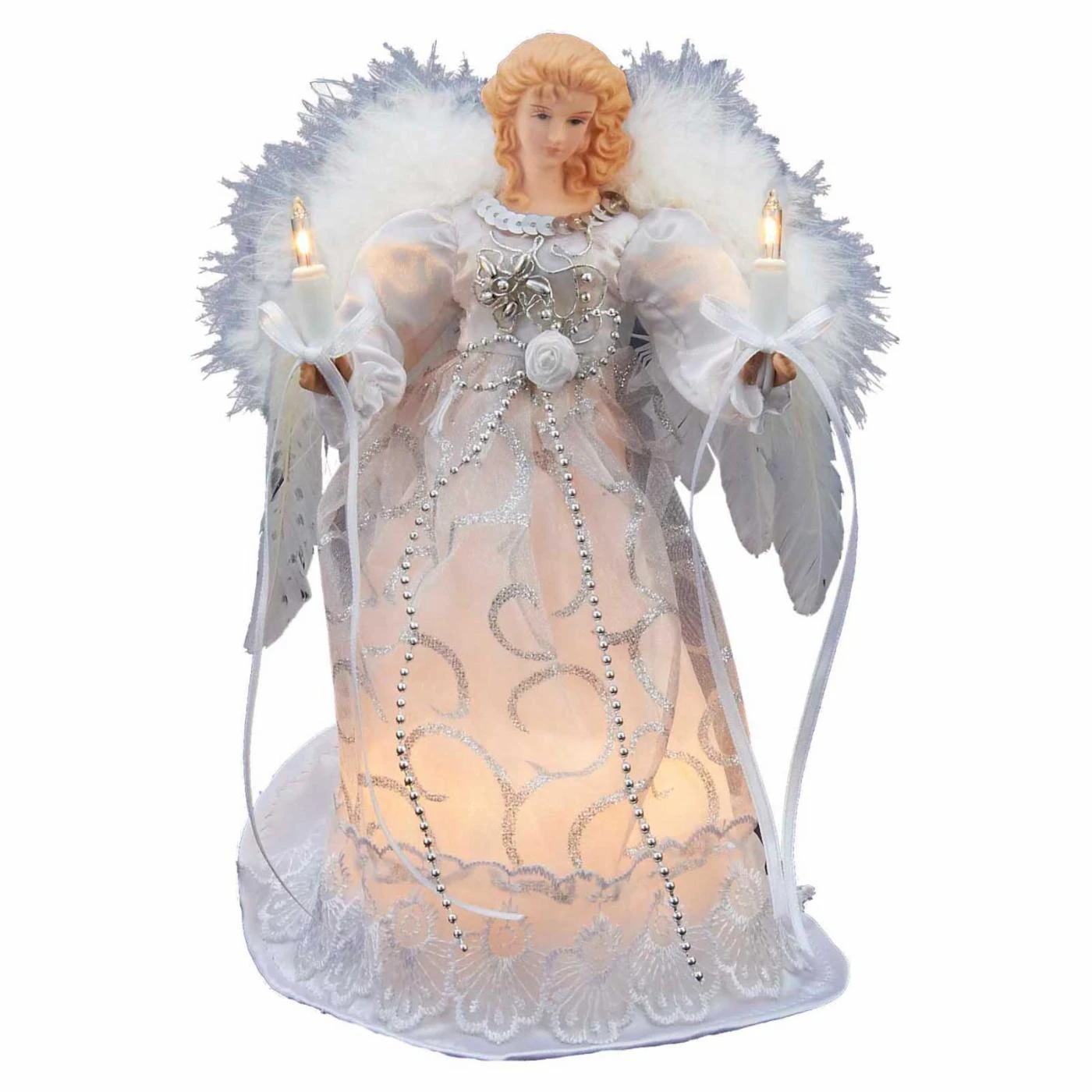 Discount 🛒 Kurt S Adler ⌛ Christmas Tree Toppers Kurt Adler 9 In. White And Silver Angel Tree Topper ⌛ 3 Discount 🛒 Kurt S Adler ⌛ Christmas Tree Toppers Kurt Adler 9 In. White And Silver Angel Tree Topper ⌛