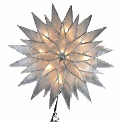 Cheapest ✨ Kurt S Adler 🛒 Christmas Tree Toppers Kurt Adler 9 In. Silver Sunburst Capiz Lighted Tree Topper 🔔