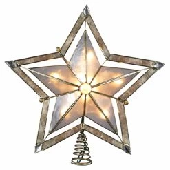 Wholesale ⌛ Kurt S Adler ❄ Christmas Tree Toppers Kurt Adler 10 In. 5-Point Large Star With Smoke Capiz Tree Topper 👏